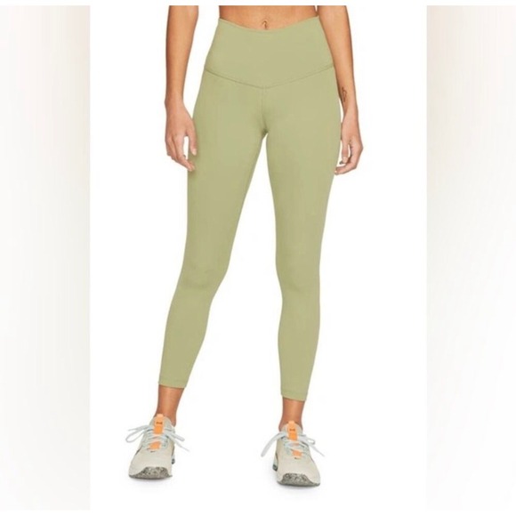 Nike Pants - Nike Yoga Dri-FIT High Waisted 7/8 Leggings Sage Green Floral Swoosh Medium